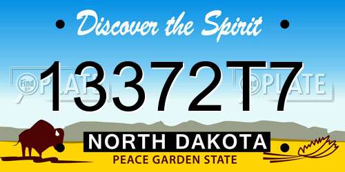 13372T7 North Dakota License Plate