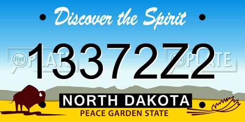 13372Z2 North Dakota License Plate