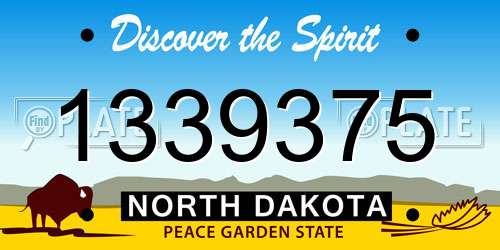 1339375 North Dakota License Plate