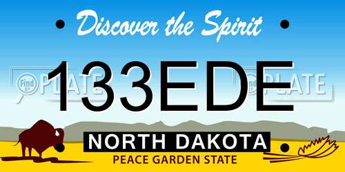133EDE North Dakota License Plate