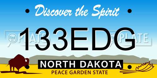 133EDG North Dakota License Plate