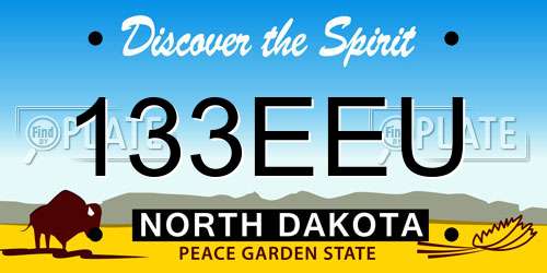 133EEU North Dakota License Plate