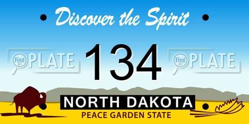 134 North Dakota License Plate