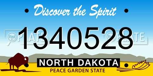 1340528 North Dakota License Plate