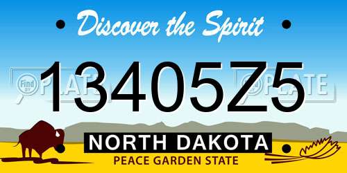 13405Z5 North Dakota License Plate