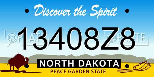 13408Z8 North Dakota License Plate