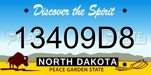 13409D8 North Dakota License Plate