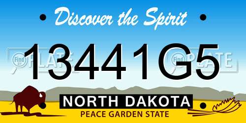 13441G5 North Dakota License Plate