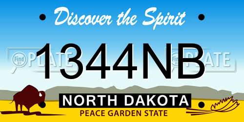 1344NB North Dakota License Plate