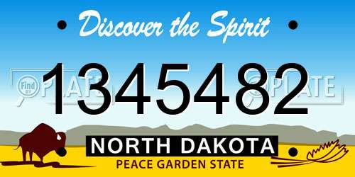 1345482 North Dakota License Plate