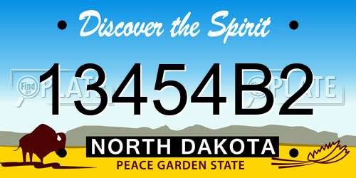 13454B2 North Dakota License Plate