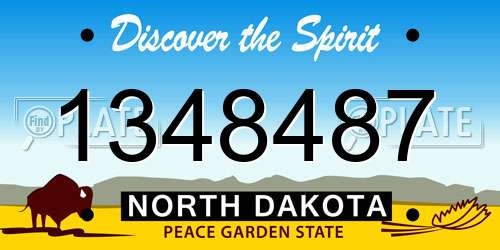 1348487 North Dakota License Plate