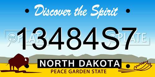 13484S7 North Dakota License Plate