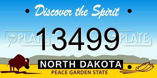 13499 North Dakota License Plate