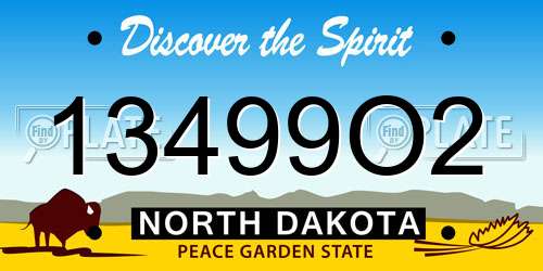 13499O2 North Dakota License Plate