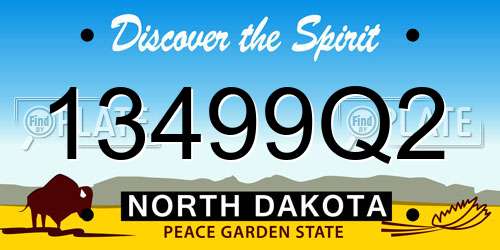 13499Q2 North Dakota License Plate
