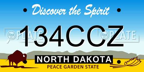 134CCZ North Dakota License Plate