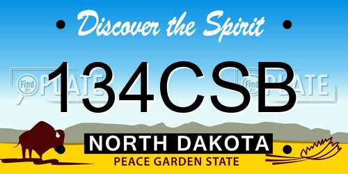 134CSB North Dakota License Plate