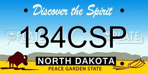 134CSP North Dakota License Plate
