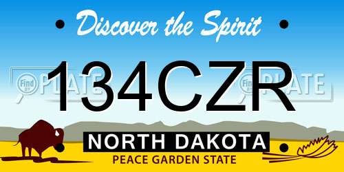 134CZR North Dakota License Plate