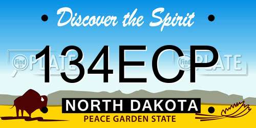 134ECP North Dakota License Plate