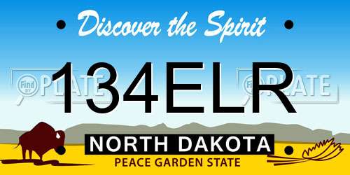 134ELR North Dakota License Plate