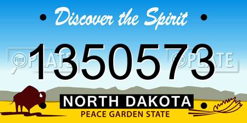 1350573 North Dakota License Plate
