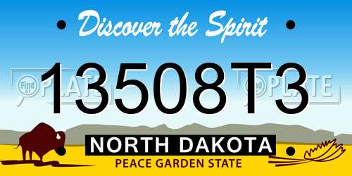 13508T3 North Dakota License Plate