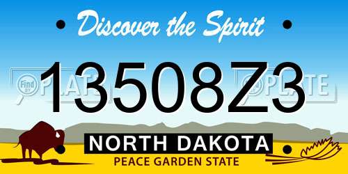 13508Z3 North Dakota License Plate