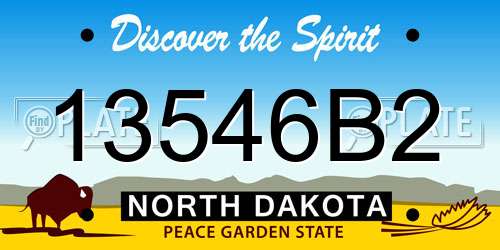 13546B2 North Dakota License Plate