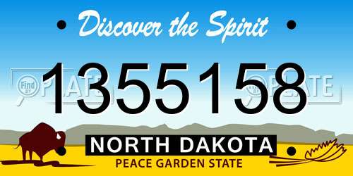 1355158 North Dakota License Plate