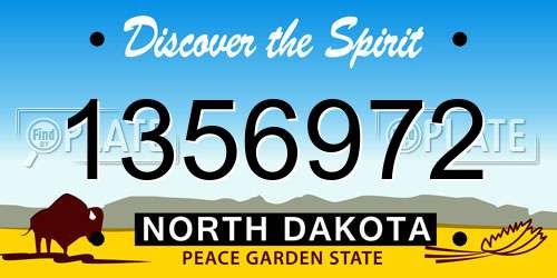 1356972 North Dakota License Plate