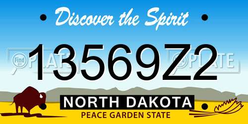 13569Z2 North Dakota License Plate