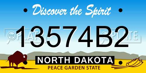 13574B2 North Dakota License Plate