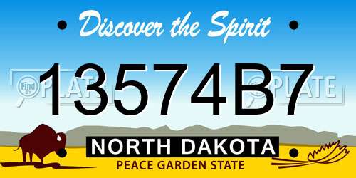 13574B7 North Dakota License Plate