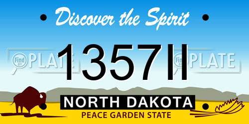 1357II North Dakota License Plate