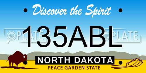 135ABL North Dakota License Plate