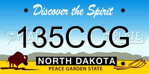 135CCG North Dakota License Plate