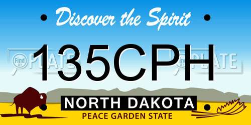 135CPH North Dakota License Plate