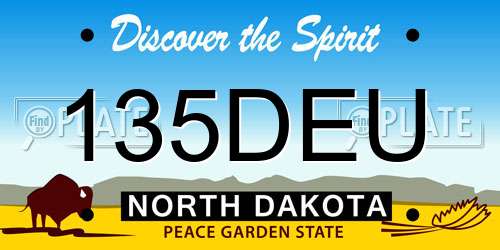 135DEU North Dakota License Plate