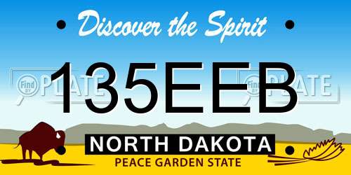 135EEB North Dakota License Plate