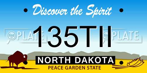 135TII North Dakota License Plate