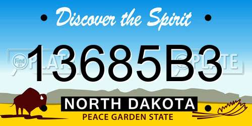 13685B3 North Dakota License Plate