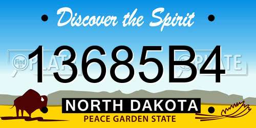 13685B4 North Dakota License Plate