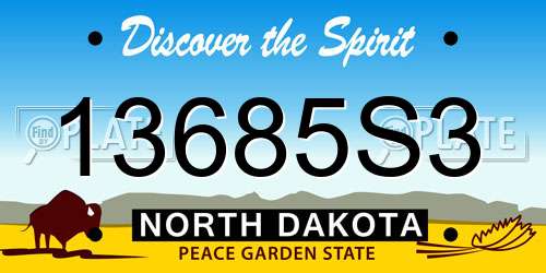 13685S3 North Dakota License Plate