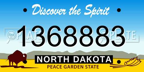 1368883 North Dakota License Plate