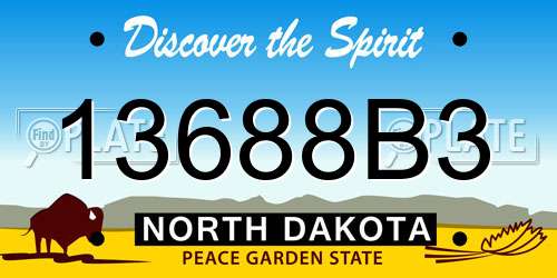 13688B3 North Dakota License Plate