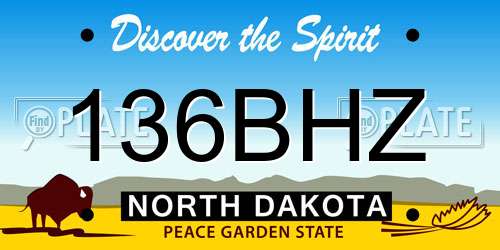 136BHZ North Dakota License Plate