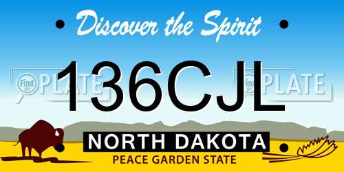 136CJL North Dakota License Plate