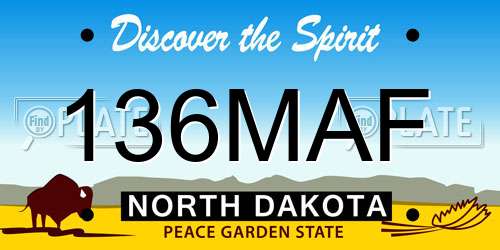 136MAF North Dakota License Plate
